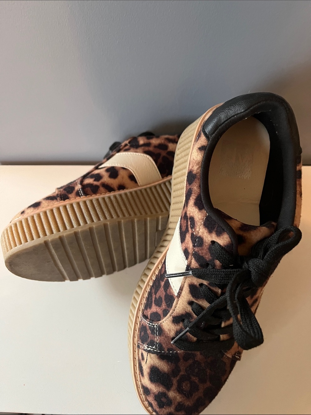 DV Leopard Print Platform Sneakers - Women's Fashion Sneakers - Brown